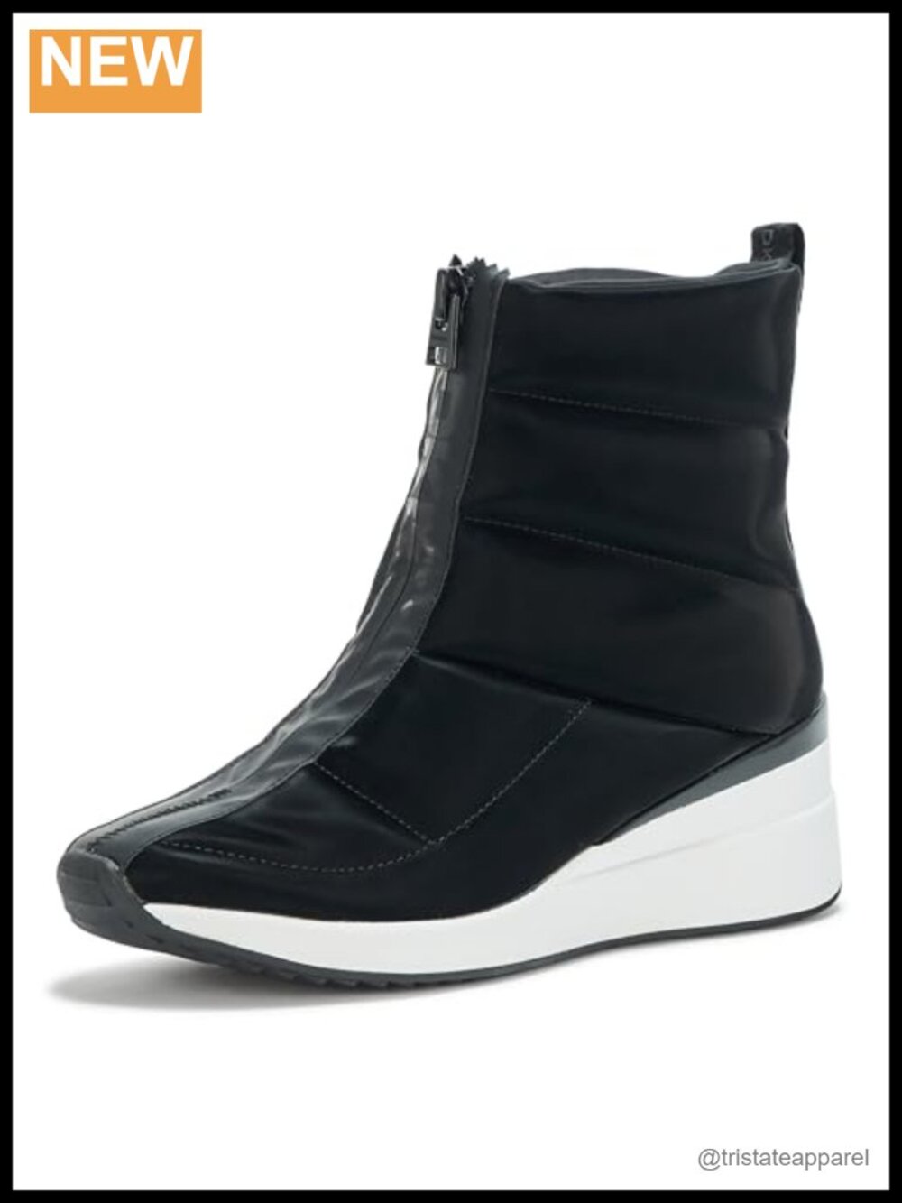 Zip Up Wedge Bootie Fashion Sneaker with Rubber Sole